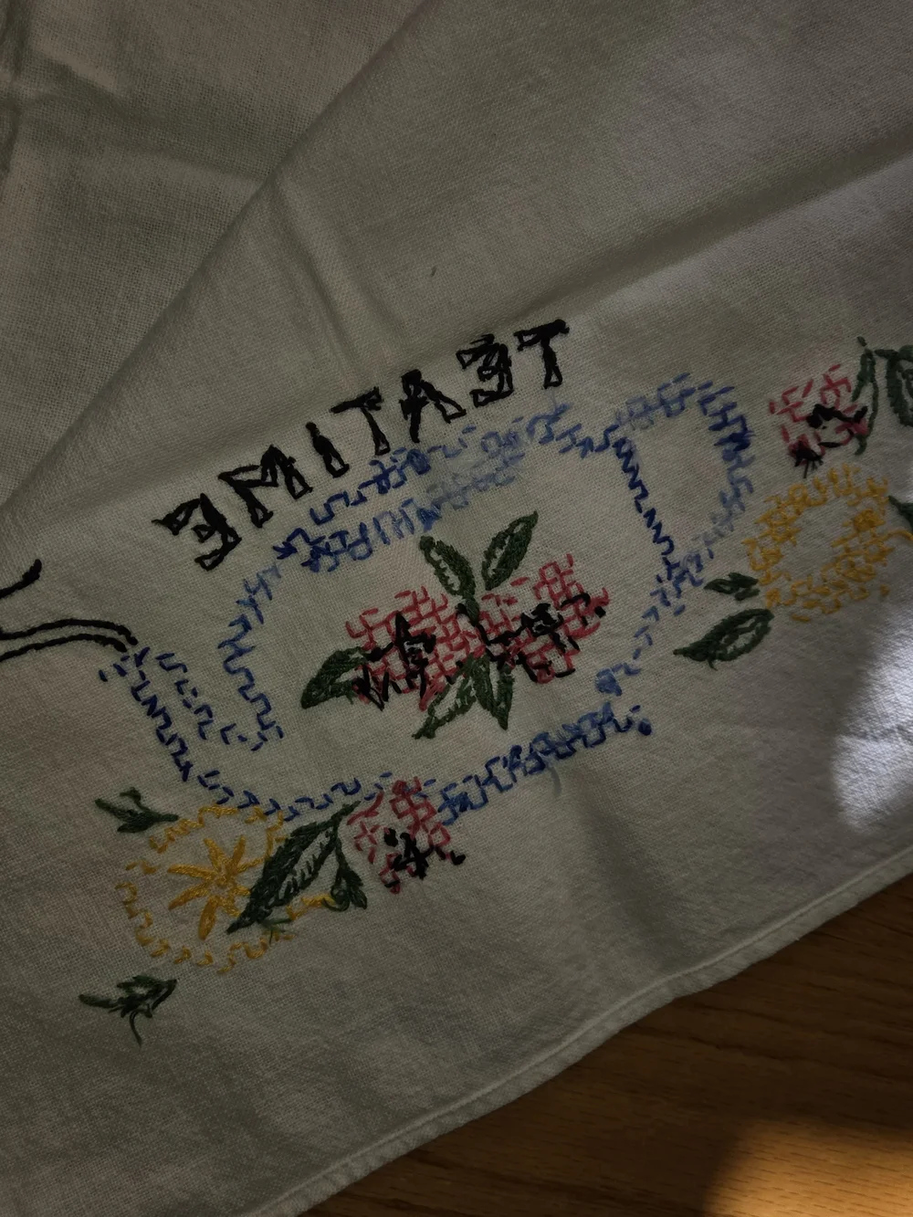 Vintage Cannon Embroidered Kitchen Towels Set of 8 Retro Handmade Cotton